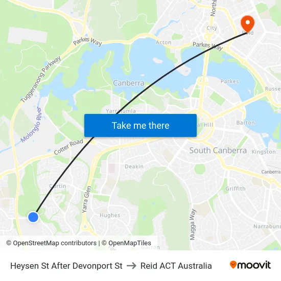 Heysen St After Devonport St to Reid ACT Australia map