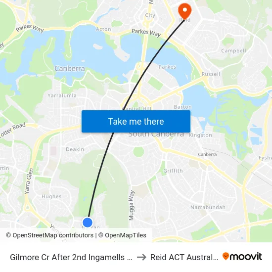 Gilmore Cr After 2nd Ingamells St to Reid ACT Australia map