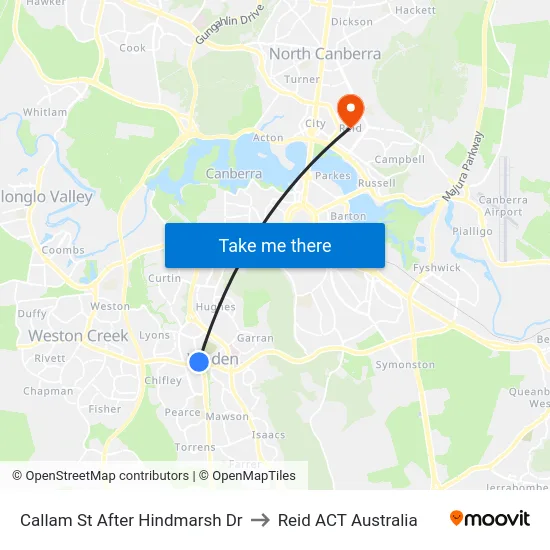 Callam St After Hindmarsh Dr to Reid ACT Australia map