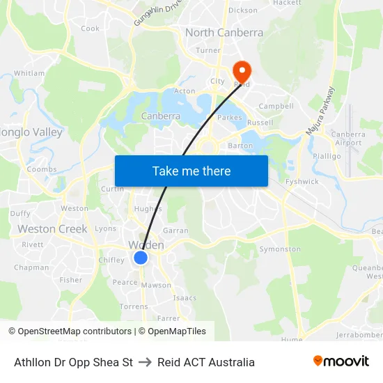Athllon Dr Opp Shea St to Reid ACT Australia map