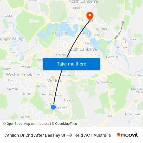 Athllon Dr 2nd After Beasley St to Reid ACT Australia map