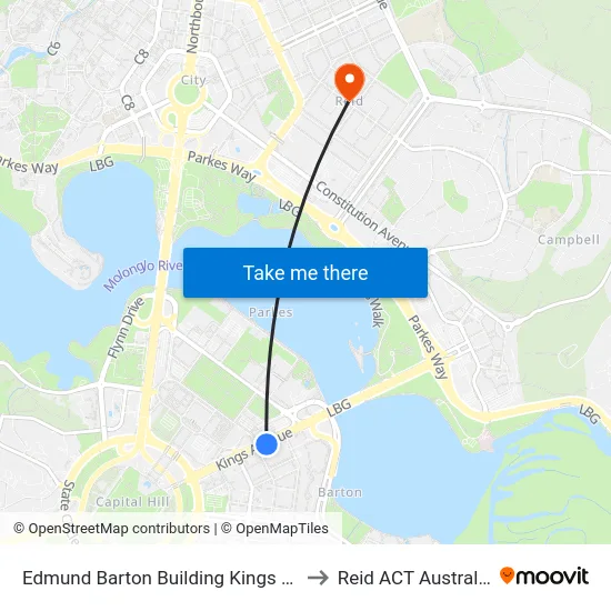 Edmund Barton Building Kings Av to Reid ACT Australia map