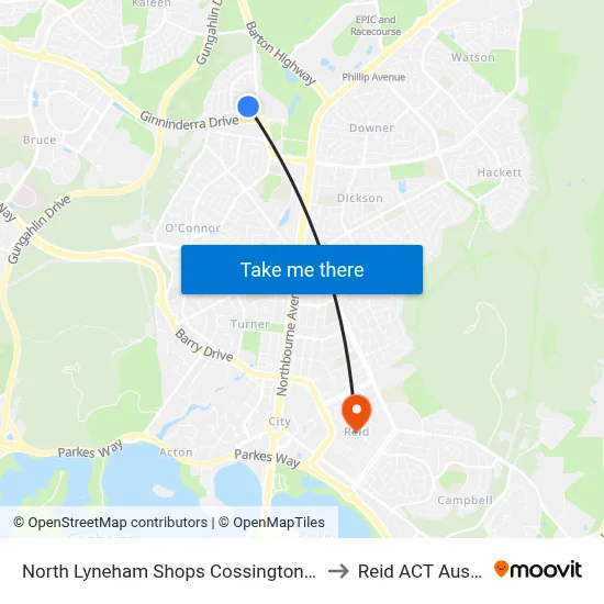 North Lyneham Shops Cossington Smith Cr to Reid ACT Australia map