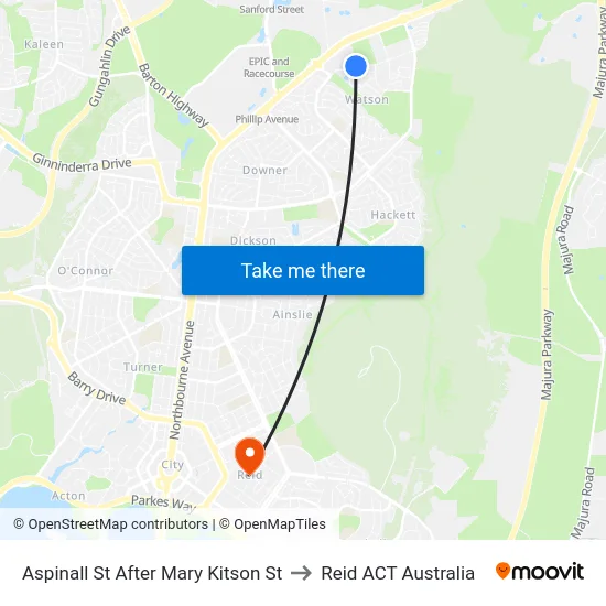 Aspinall St After Mary Kitson St to Reid ACT Australia map