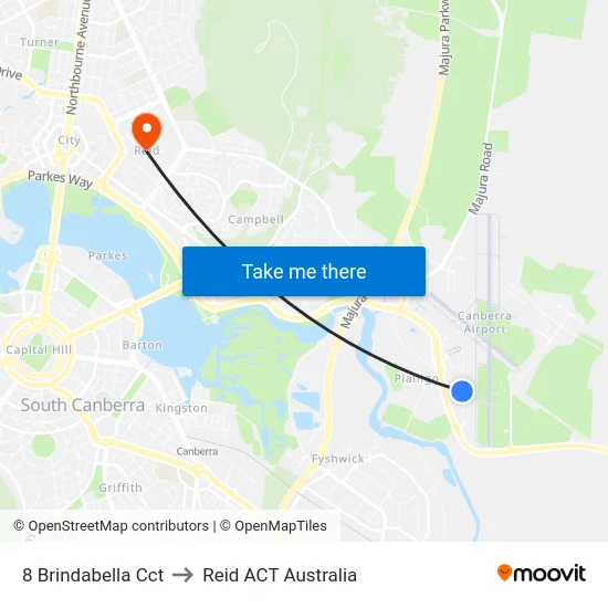 8 Brindabella Cct to Reid ACT Australia map
