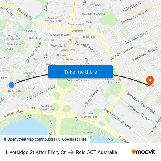 Liversidge St After Ellery Cr to Reid ACT Australia map