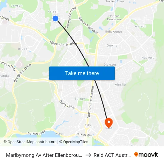 Maribyrnong Av After Ellenborough St to Reid ACT Australia map
