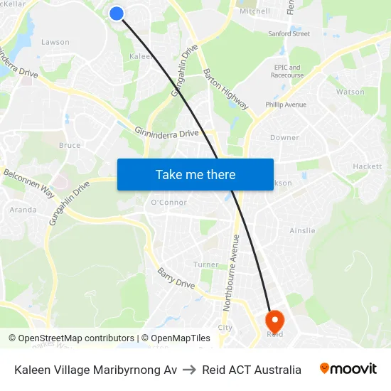 Kaleen Village Maribyrnong Av to Reid ACT Australia map