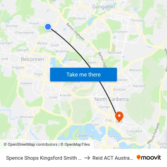 Spence Shops Kingsford Smith Dr to Reid ACT Australia map