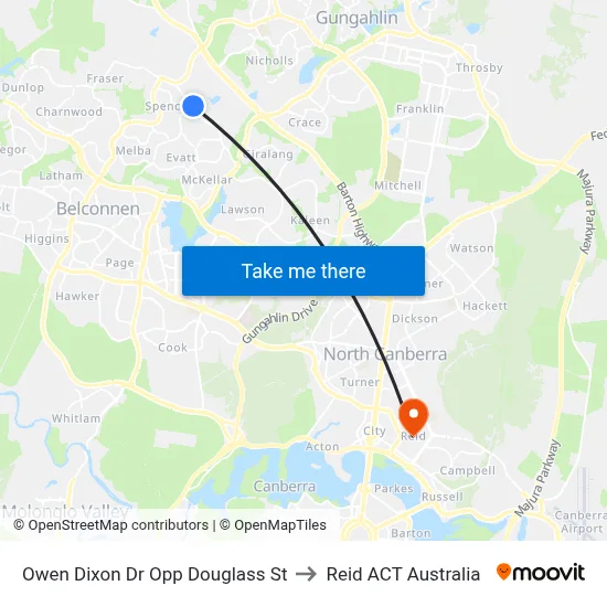 Owen Dixon Dr Opp Douglass St to Reid ACT Australia map