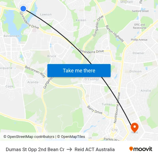 Dumas St Opp 2nd Bean Cr to Reid ACT Australia map