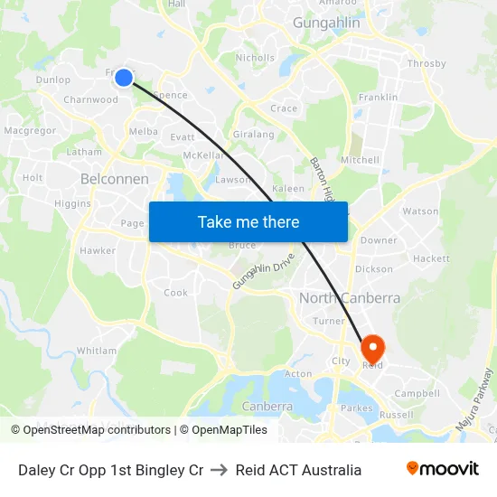 Daley Cr Opp 1st Bingley Cr to Reid ACT Australia map