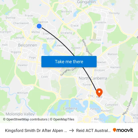 Kingsford Smith Dr After Alpen St to Reid ACT Australia map