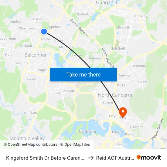 Kingsford Smith Dr Before Carandini St to Reid ACT Australia map