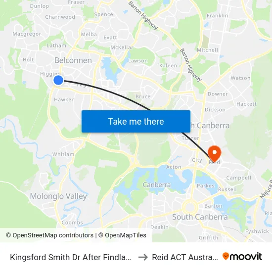 Kingsford Smith Dr After Findlay St to Reid ACT Australia map