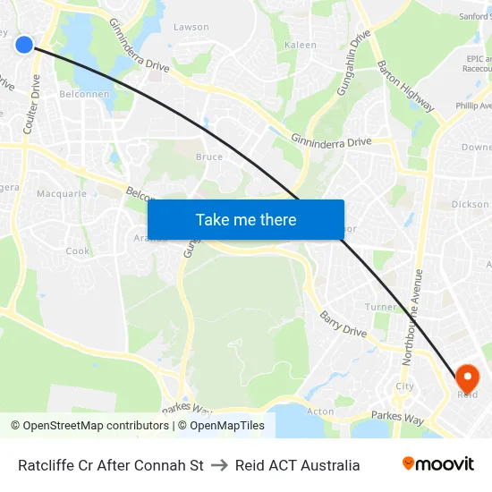 Ratcliffe Cr After Connah St to Reid ACT Australia map