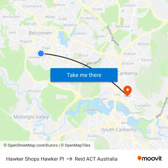 Hawker Shops Hawker Pl to Reid ACT Australia map
