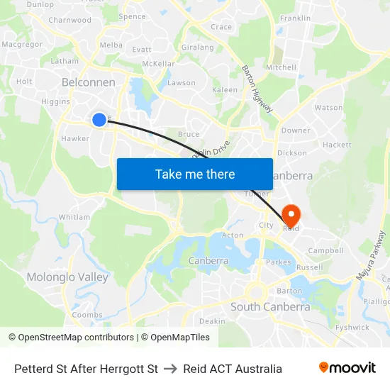 Petterd St After Herrgott St to Reid ACT Australia map
