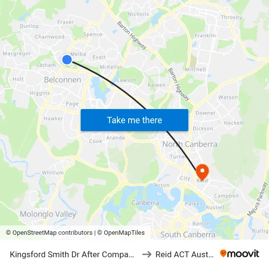 Kingsford Smith Dr After Companion Cr to Reid ACT Australia map