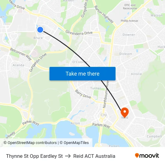 Thynne St Opp Eardley St to Reid ACT Australia map