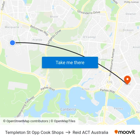 Templeton St Opp Cook Shops to Reid ACT Australia map