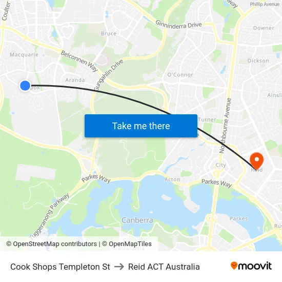Cook Shops Templeton St to Reid ACT Australia map