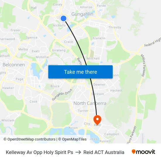 Kelleway Av Opp Holy Spirit Ps to Reid ACT Australia map