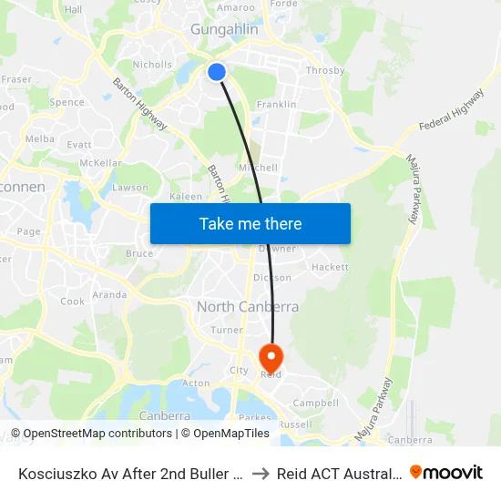 Kosciuszko Av After 2nd Buller Cr to Reid ACT Australia map