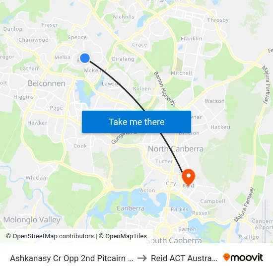 Ashkanasy Cr Opp 2nd Pitcairn St to Reid ACT Australia map