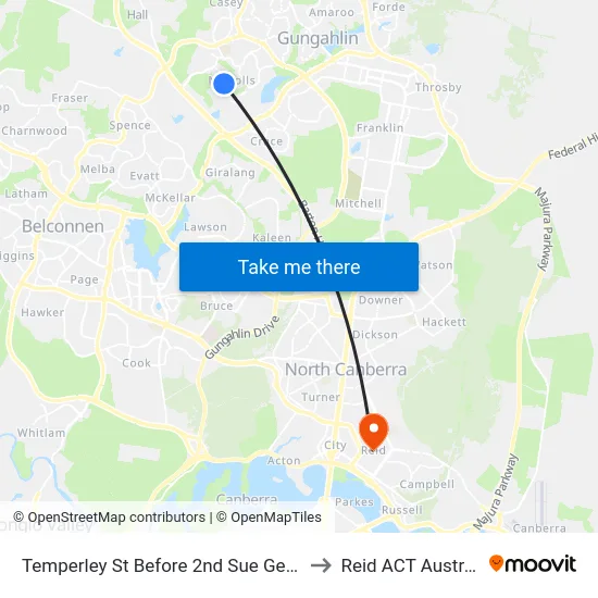 Temperley St Before 2nd Sue Geh Cct to Reid ACT Australia map