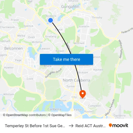 Temperley St Before 1st Sue Geh Cct to Reid ACT Australia map