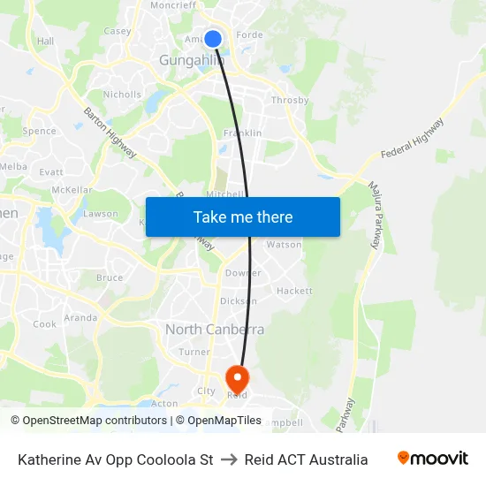 Katherine Av Opp Cooloola St to Reid ACT Australia map