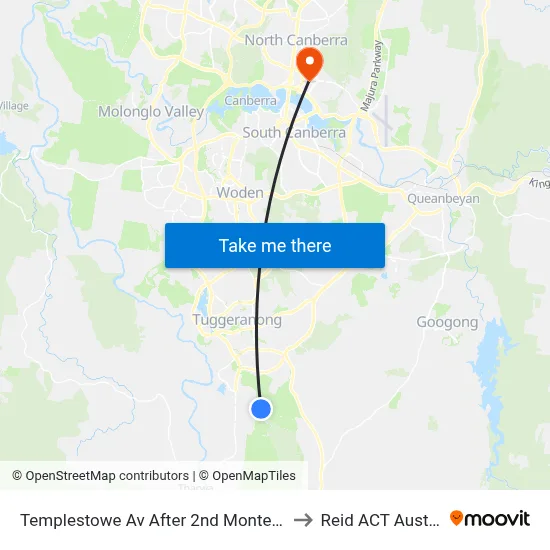 Templestowe Av After 2nd Montefiore Cr to Reid ACT Australia map