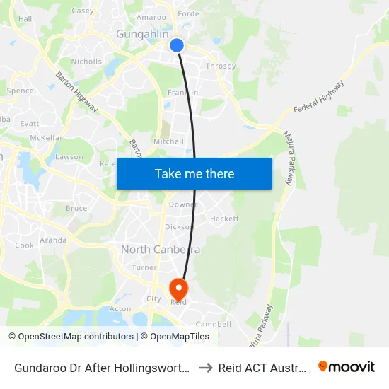 Gundaroo Dr After Hollingsworth St to Reid ACT Australia map