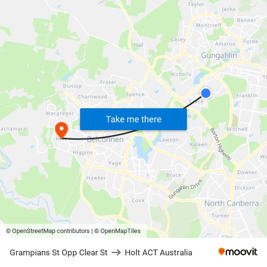 Grampians St Opp Clear St to Holt ACT Australia map