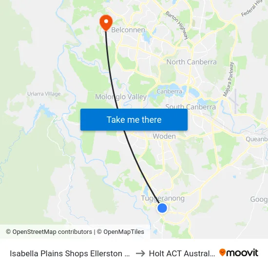 Isabella Plains Shops Ellerston Av to Holt ACT Australia map