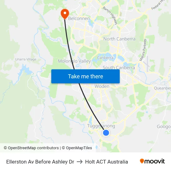 Ellerston Av Before Ashley Dr to Holt ACT Australia map