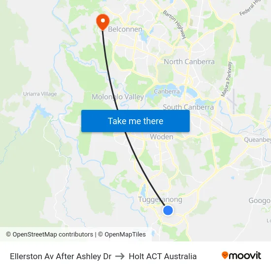Ellerston Av After Ashley Dr to Holt ACT Australia map