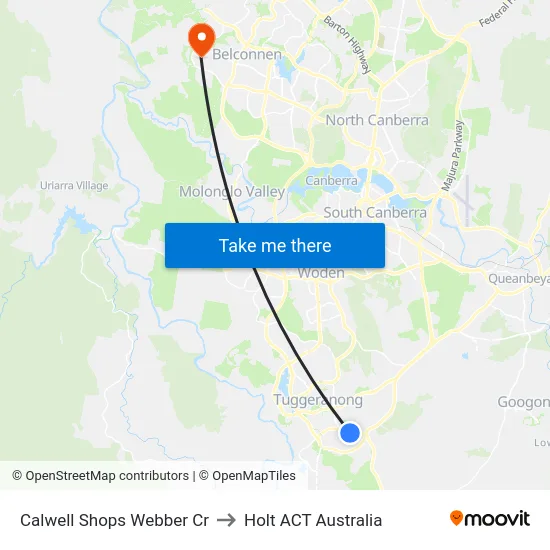 Calwell Shops Webber Cr to Holt ACT Australia map