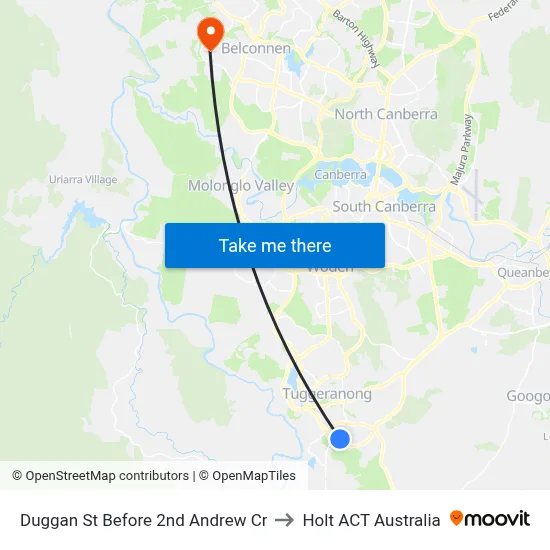 Duggan St Before 2nd Andrew Cr to Holt ACT Australia map