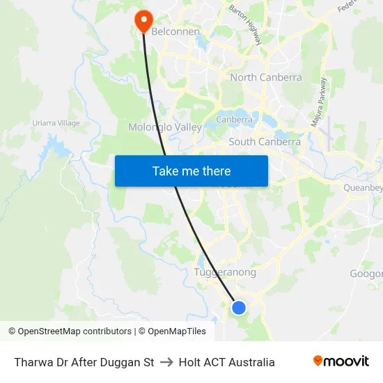 Tharwa Dr After Duggan St to Holt ACT Australia map