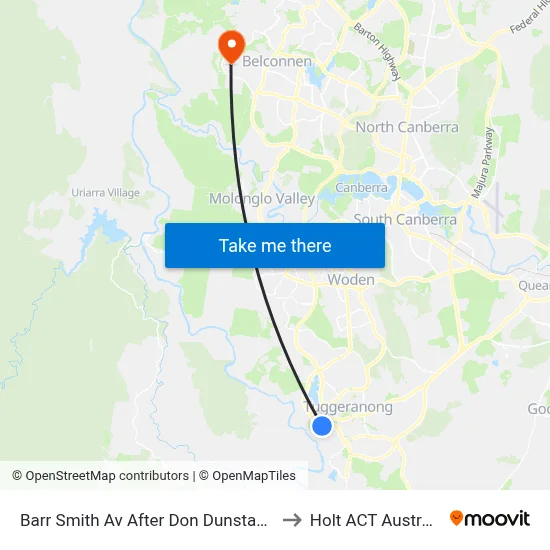 Barr Smith Av After Don Dunstan Dr to Holt ACT Australia map