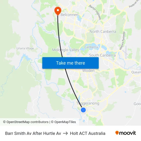 Barr Smith Av After Hurtle Av to Holt ACT Australia map
