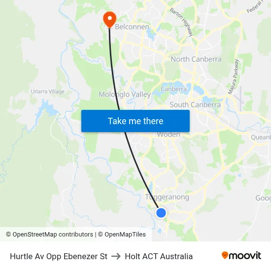 Hurtle Av Opp Ebenezer St to Holt ACT Australia map