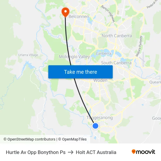 Hurtle Av Opp Bonython Ps to Holt ACT Australia map
