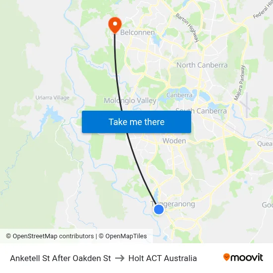 Anketell St After Oakden St to Holt ACT Australia map
