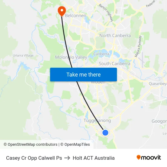 Casey Cr Opp Calwell Ps to Holt ACT Australia map