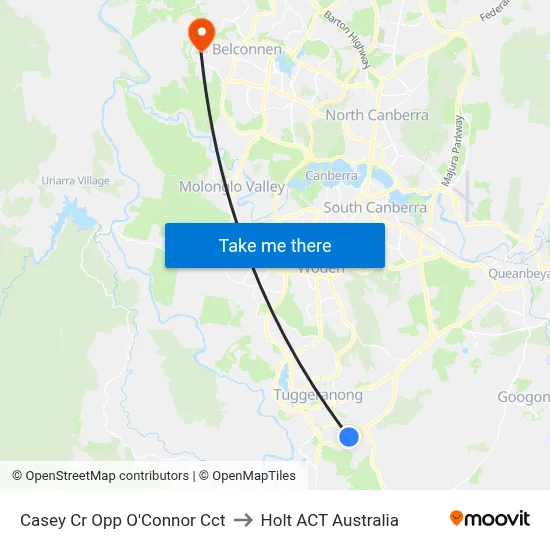 Casey Cr Opp O'Connor Cct to Holt ACT Australia map