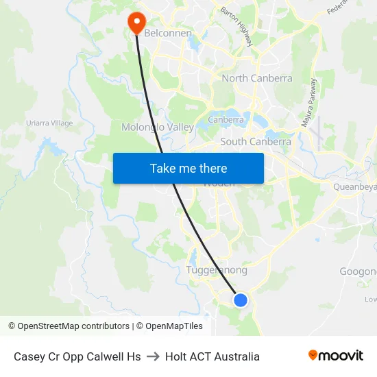 Casey Cr Opp Calwell Hs to Holt ACT Australia map