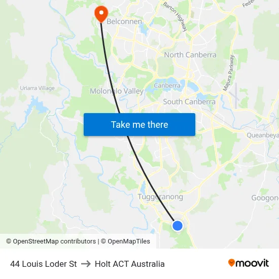 44 Louis Loder St to Holt ACT Australia map